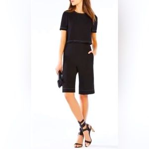 BCBGMaxAzria NWT Black Richmond Romper knee length hem Size S